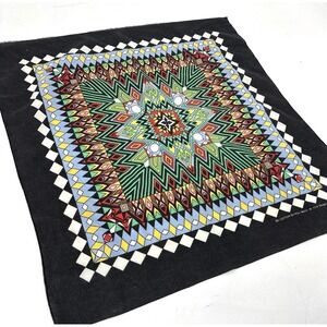 Wamcraft Bandana Southwest Native American Abstract Bandana Black Vintage